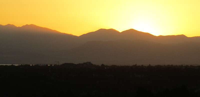 The sunset as seen from Rock Canyon Park.