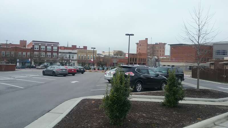 Downtown Rocky Mount, NC as seen from Edgecombe Community College in 2018.