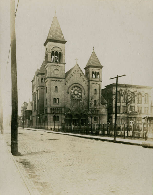 " St. Boniface, Fry St. corner of Noble"--Photograph verso.