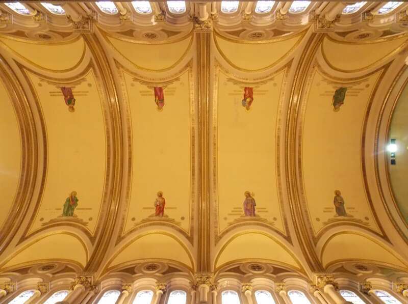 The interior of Saint Nicholas of Tolentine Catholic Church in Atlantic City, New Jersey.