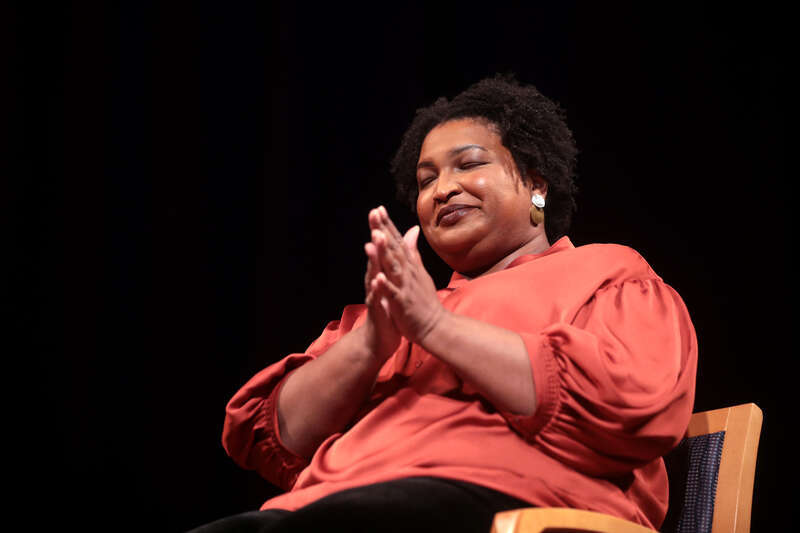 Former Minority Leader of the Georgia House of Representatives Stacey Abrams speaking with attendees at a conversation at the Mesa Arts Center in Mesa, Arizona.

Please attribute to Gage Skidmore if used elsewhere.