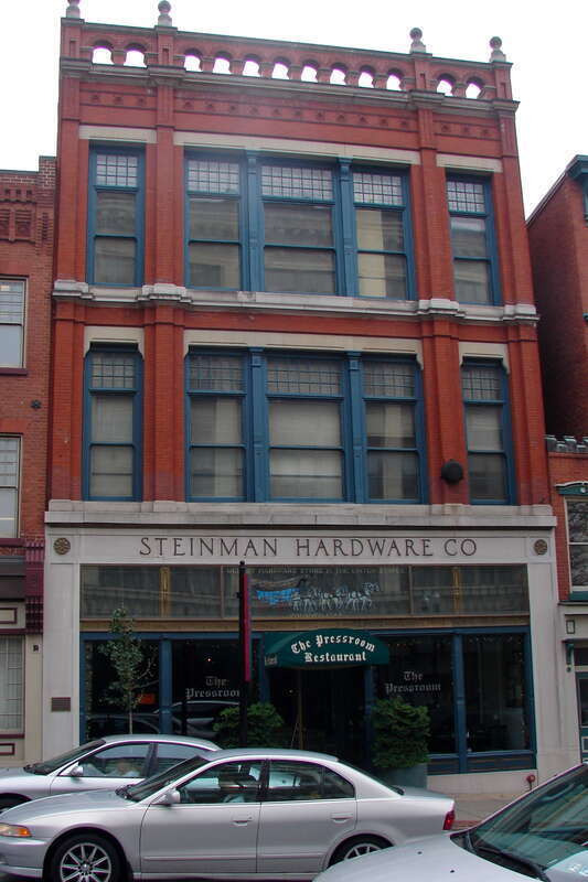 Steinman Hardware Store on the NRHP since October 18, 1979. At 26–28 West King Street in the Central Business District of Lancaster, Pennsylvania.