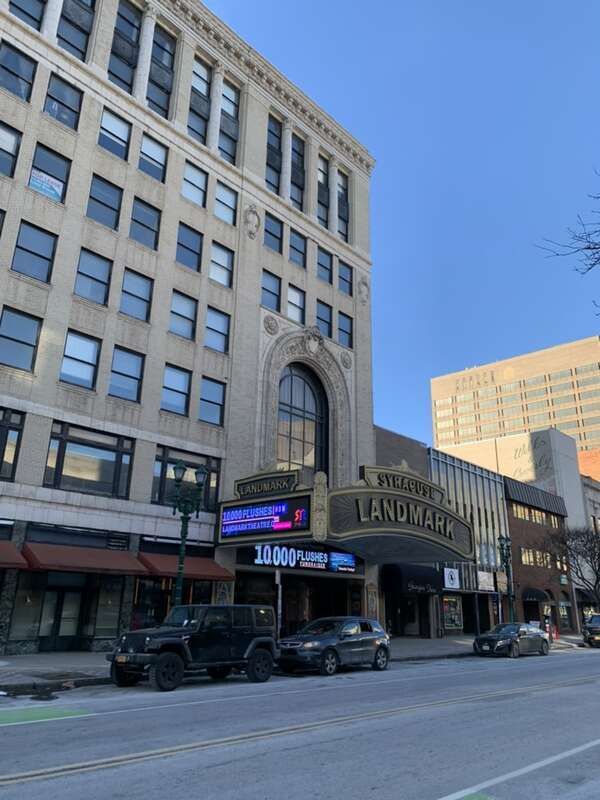 Syracuse Landmark Theatre exterior (January 2023))