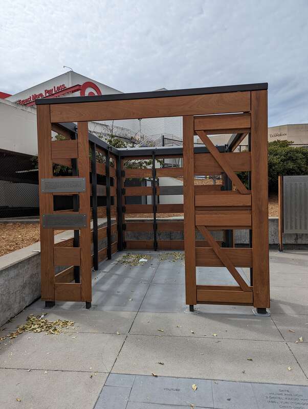 Tanforan Memorial at the plaza between the Shops at Tanforan and the San Bruno BART station.