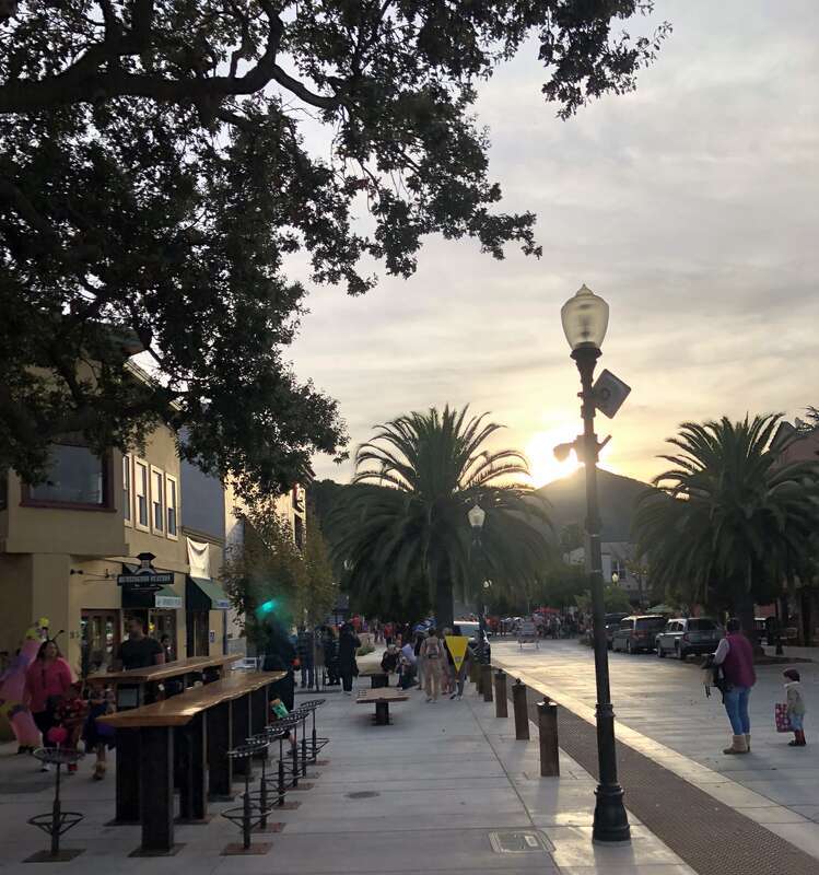 Downtown Morgan Hill during Halloween 2018