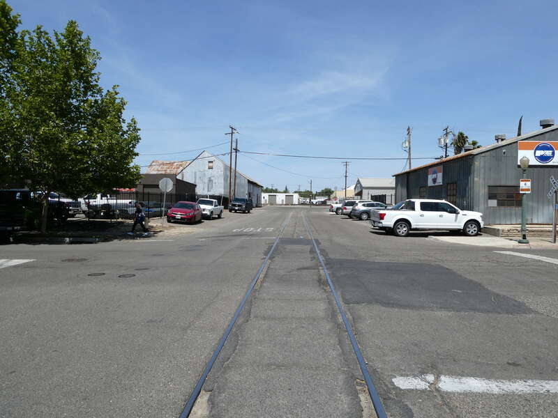 Tidewater Southern Railway tracks in Turlock, seen in May 2022