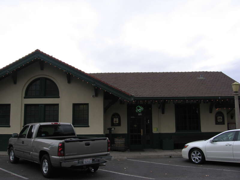 The old Turlock Southern Pacific station in Turlock, California, USA has been turned into "Wellington Station" a British Pub and Railroad themed restaurant.  It is at East Main Street and South Golden State Boulevard.(further info)