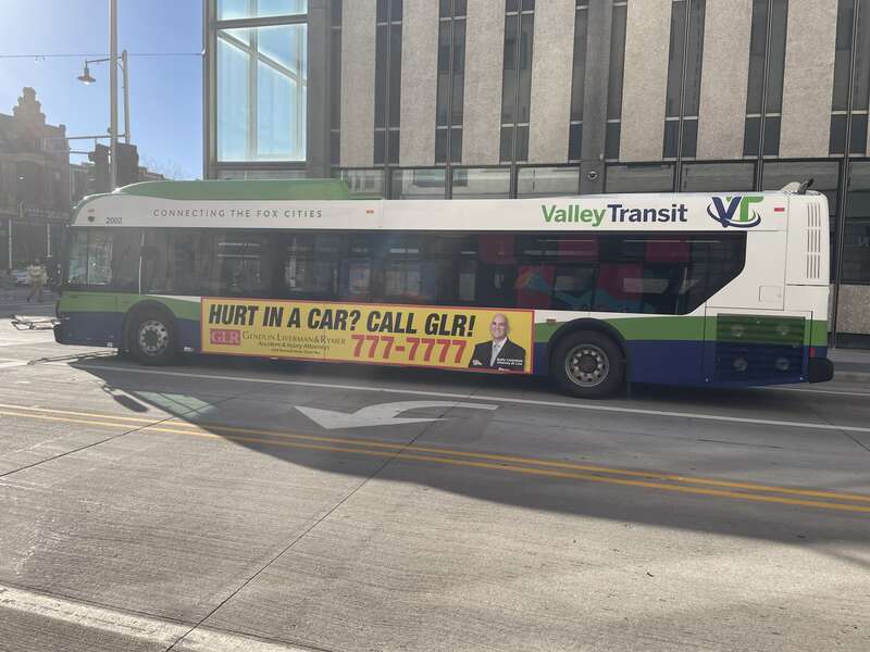 Valley Transit bus in Appleton, Wisconsin in November 2023.