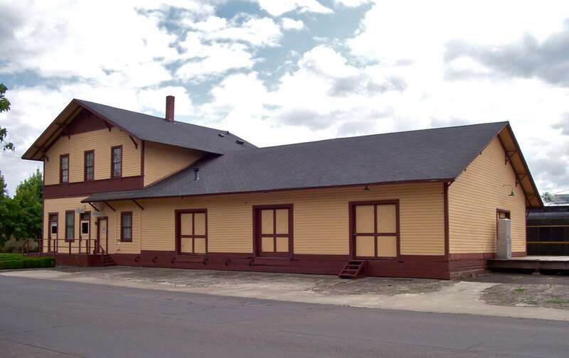 Willamette Valley and Coast Railroad Depot in Corvallis Oregon. Listed on the National Register of Historic Places.