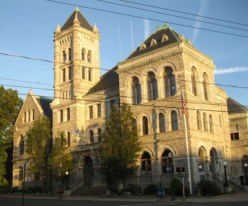 City Hall, West 4th Street between Government Place and West Street, Williamsport, Pennsylvania, USA. This was built as the US Post Office and is on the National Register of Historic Places (NRHP), although it was still the Post Office when it was