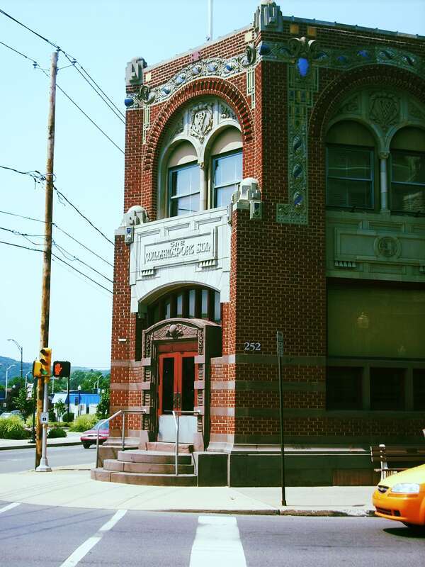 The offices and printing plant of the Williamsport Sun-Gazette at the intersection of Hepburn and West 4th Streets in downtwon Williamsport, Lycoming County, Pennsylvania. I delivered the paper from age 12 to 16.