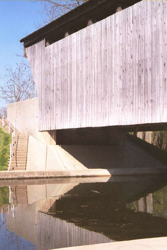 New Brownsville Covered Bridge, moved to Columbus, Indiana. Located in Mill Race Park on Carl Miske Drive.