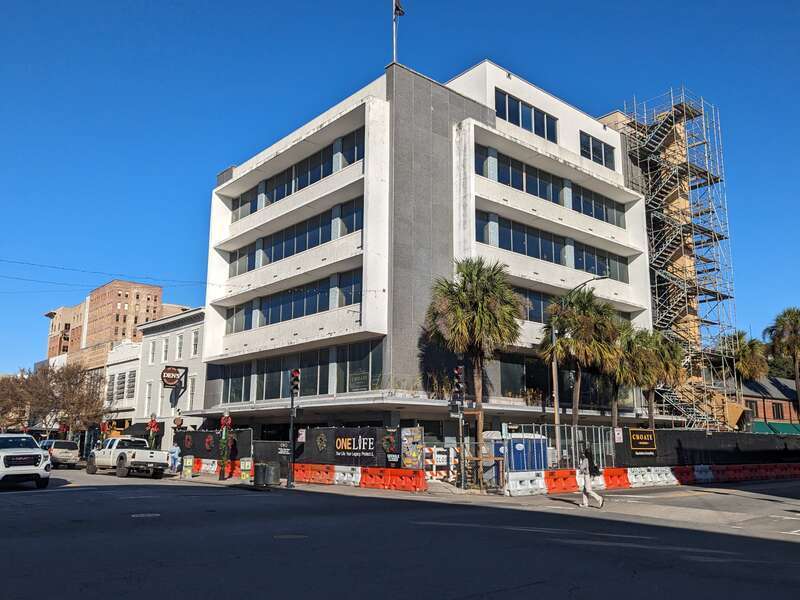 Former First Federal Savings &amp; Loan building at 132 East Broughton Street, Savannah, Georgia.