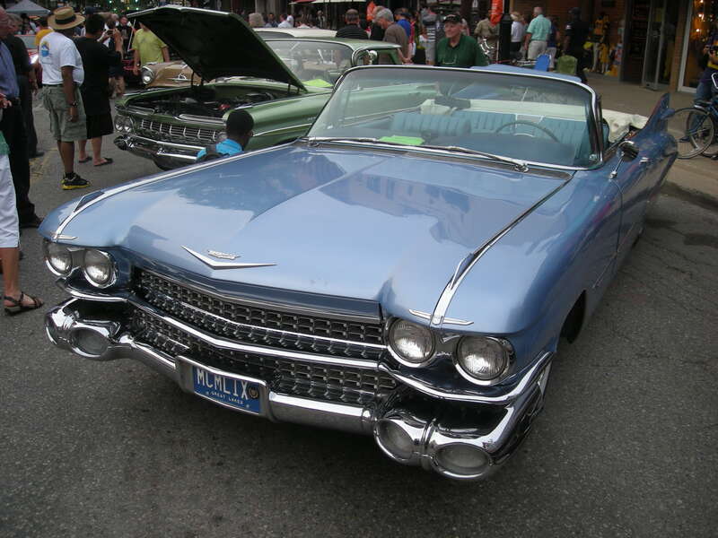 A 1959 Cadillac Series 62 at the 2014 Rolling Sculpture Car Show in Ann Arbor, Michigan (United States).