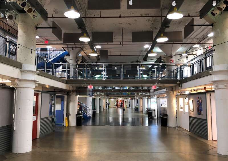 The Torpedo Factory Art Center is the former U.S. Naval Torpedo Station, a naval munitions factory on the banks of the Potomac River in Old Town Alexandria, Virginia, which was converted into an art center in 1974. The facility is located at 105