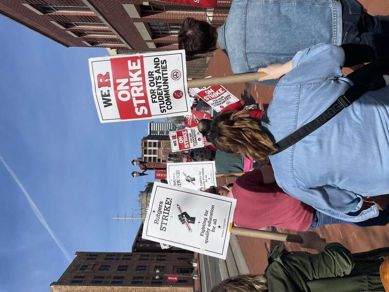 Picketing at Rutgers University 2023
