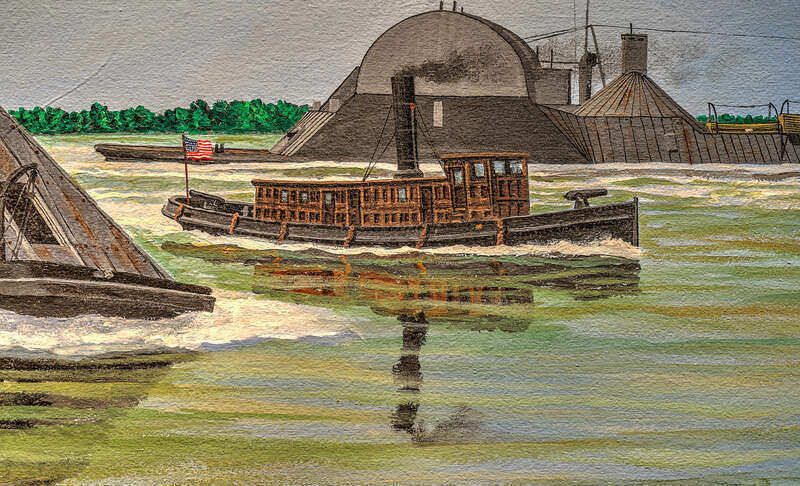 Detail of mural: USS Dragon