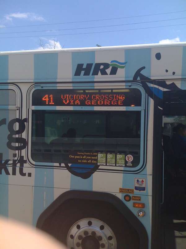 The Cradock bus; it's schedule needs to be worked out
