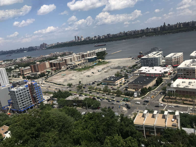 Panoramic shot of Edgewater, New Jersey, taken from the tenth floor rooftop deck of Hudson View Rehab and Care in North Bergen on July 30, 2021. At lower right, just below center, is Edgewater Borough Hall.


This photo was created by Luigi Novi. It