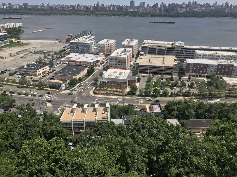 Panoramic shot of Edgewater, New Jersey, taken from the tenth floor rooftop deck of Hudson View Rehab and Care in North Bergen on July 30, 2021. At center is Edgewater Borough Hall.


This photo was created by Luigi Novi. It is not in the public