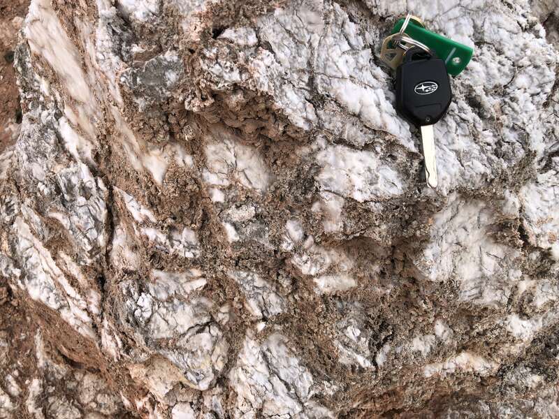 Closeup of gypsum, Seven Rivers Formation.
