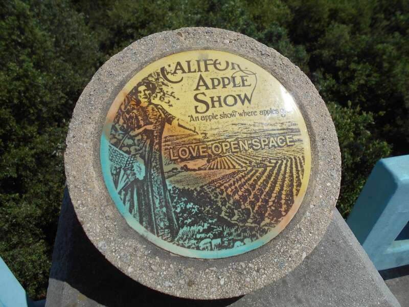 Agricultural art along a highway bridge in Watsonville