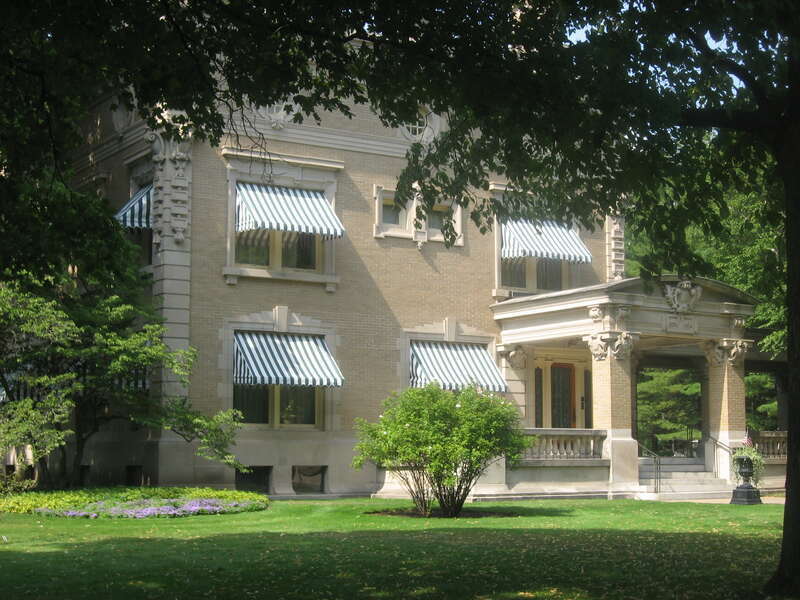 Front of the Albert R. Beardsley House (also known as "Ruthmere Mansion"), located at 302 E. Beardsley Avenue in Elkhart, Indiana, United States.  Built in 1908, it is listed on the National Register of Historic Places, and it is part of a