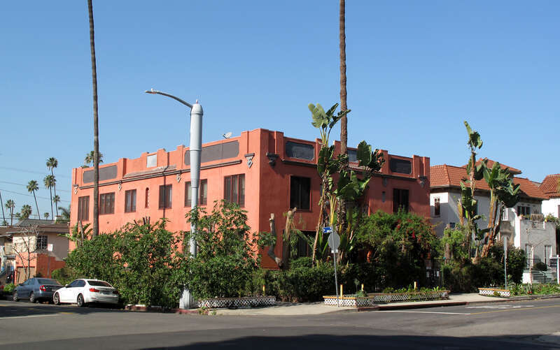 Ornate old apartment building, 1st St. and Kenmore Ave., Los Angeles