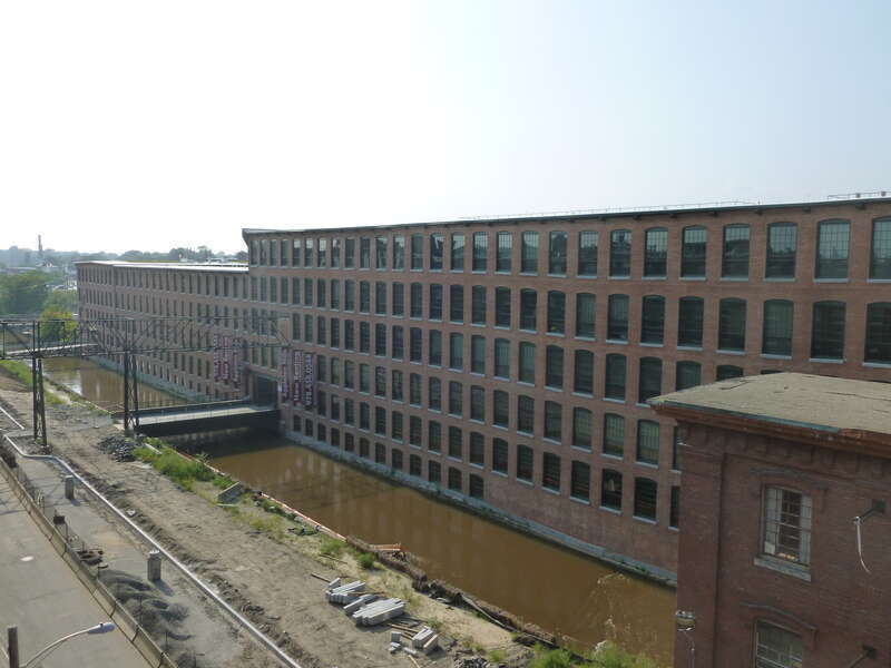 Appleton Mills.  Located at 219 Jackson Street, Lowell, Massachusetts.  Viewed from the top of Edward Early Jr. Garage.