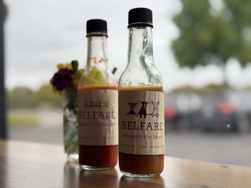 Hot sauces at Belfare, Petaluma, California