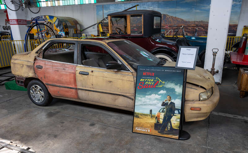 The 1998 Suzuki Esteem used in the "Better Call Saul" episode "Bagman". At the Wheels Museum, Albuquerque. [1]