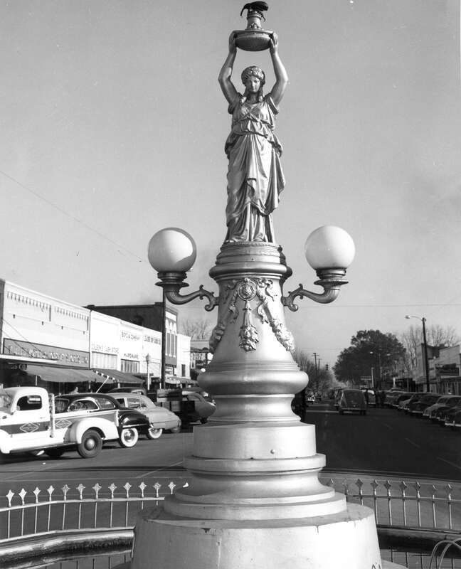 The Boll Weevil Monument in Enterprise, Alabama. "After the boll weevil destroyed (1910-15) the area's cotton, locals began diversified farming. In gratitude for the resulting prosperity, the city erected a monument to the boll weevil in 1919." [from