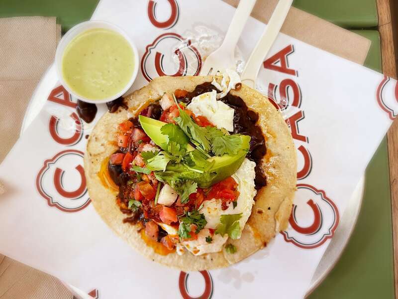 Beef Chorizo &amp; Egg Taco at C Casa in Napa, California.