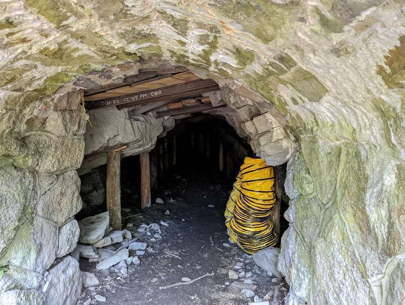 Inside of Brooks Mine, a show mine in Nay Aug Park, prior to rehabilitation in 2023
