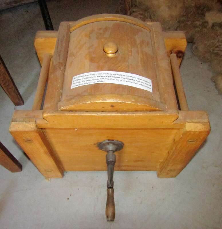 Pioneer butter churn in the Spanish Fork Pioneer Park.