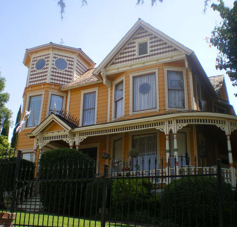 Home of C.W. Harvey, corner of Painter &amp; Beverly, Whittier, California, c. 1888