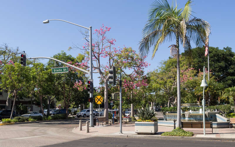Street view at the center of Carlsbad