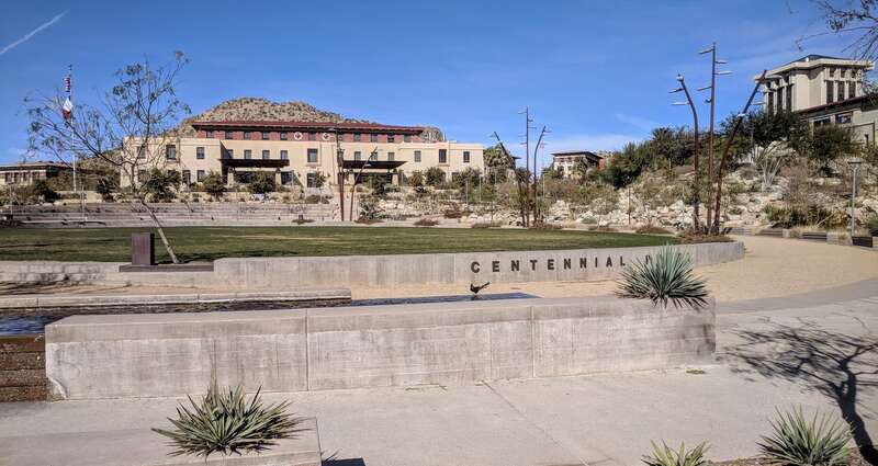 A view of Centennial Plaza at the University of Texas at El Paso