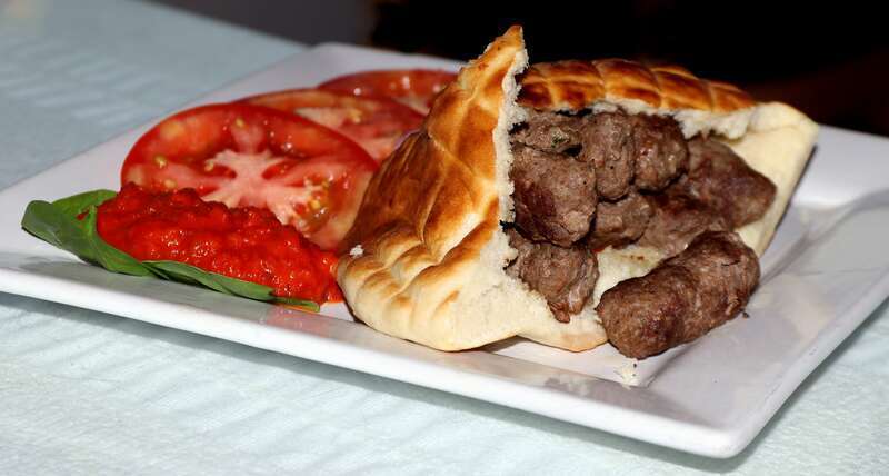 ~ Chevapi ~
Minced beef kabobs, tomato slices, onion slices and red pepper relish. Served in a pita
bread.
Cafe LuMar
Croatian Cuisine
136 East Colorado Blvd.,
Monrovia, CA 91016
Tel : (626) 357.2184
<a href="http://www.cafelumar.com"