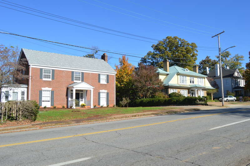 Houses on the northern side of Church Street, west of Starling Avenue, in Martinsville, Virginia, United States.  This block is part of the East Church Street-Starling Avenue Historic District, a historic district that is listed on the National
