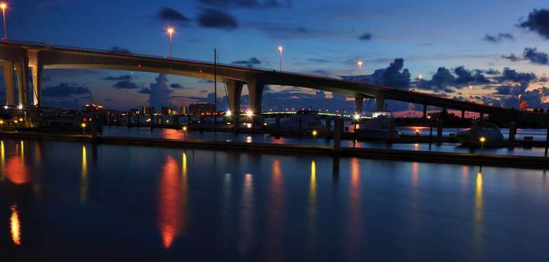 Clearwater Memorial Causeway at night