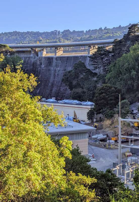 Crystal Springs Dam view from Crystal Springs Road