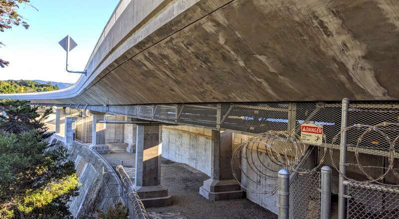 Crystal Springs Dam from under highway 35