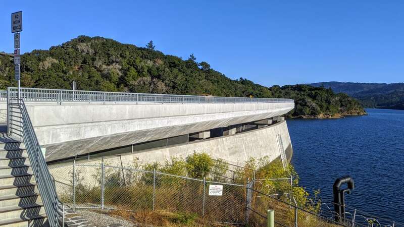 Crystal Springs Reservoir at Crystal Springs Dam on San Mateo Creek
