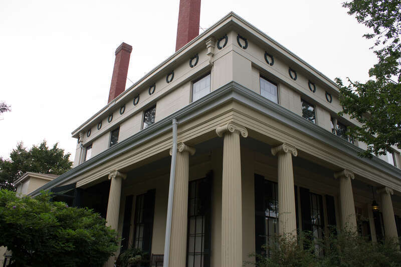 Ezekiel Sawin House The view of the upper levels of the Ezekial Sawin house from the southeast.