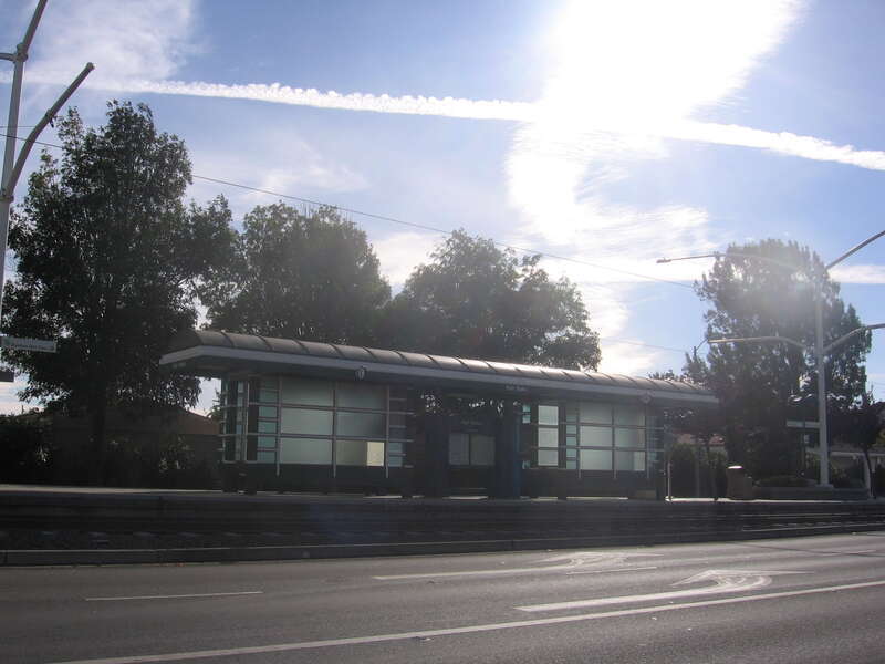 The Fair Oaks (VTA) light rail station in Sunnyvale, California, USA.