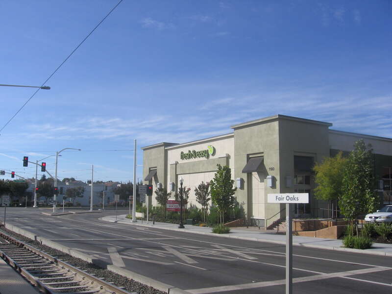 The Fair Oaks (VTA) light rail station in Sunnyvale, California, USA.