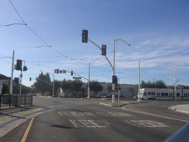 The Fair Oaks (VTA) light rail station in Sunnyvale, California, USA.