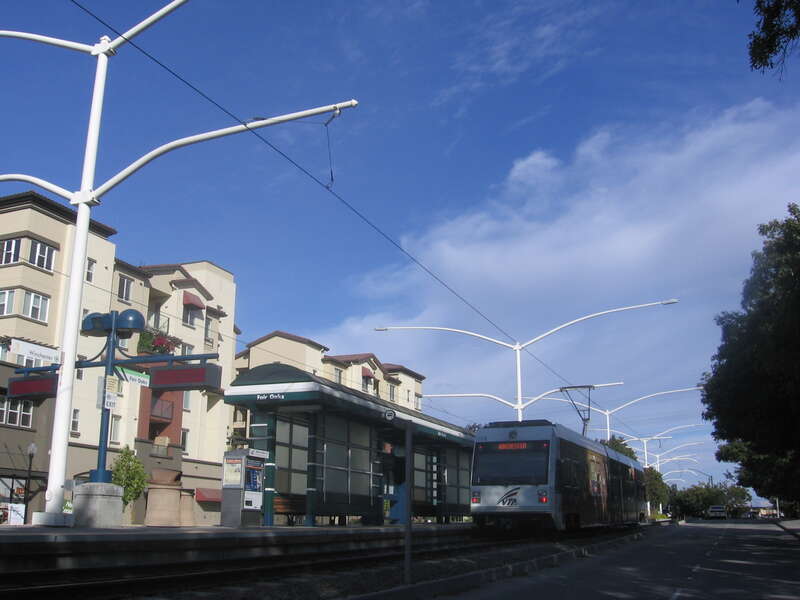 The Fair Oaks (VTA) light rail station in Sunnyvale, California, USA.
