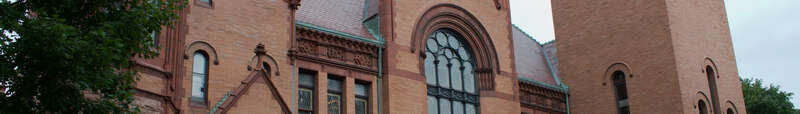 Fairhaven Town Hall West side of the  upper portions of the Fairhaven Tall Hall, viewed from the north.